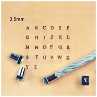 Набор Mini алфавитных букв и цифр, набор стальных штампов, размер 3,5 мм, 36 шт в комплекте, в наборе есть инструмент для пробивки отверстий в коже