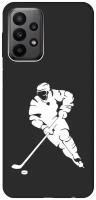 Матовый чехол Hockey W для Samsung Galaxy A23 4G / Самсунг А23 4Г с 3D эффектом черный