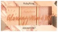 RUBY ROSE Палетка хайлайтеров Glowing Mini Kit HB-7215 тон 2 бежевый