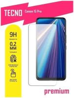 Защитное стекло для Tecno Camon 15 Pro / Техно Камон 15 Про (гибридное) на экран, полноклеевое, с олеофобным покрытием