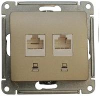 Розетка компьютерная 2-м Glossa RJ45 кат.5E механизм титан SchE, SCHNEIDER ELECTRIC GSL000485KK (1 шт.)