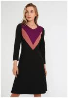 Платье Мадам Т, размер 46, черный, фиолетовый