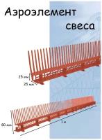 Аэроэлемент свеса 0.08х1м DR с решеткой 10 штук (ресничка) Гребень свеса Коричневый