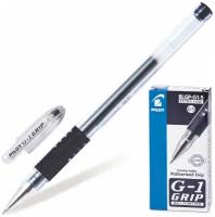 Pilot Ручка гелевая с грипом pilot g-1 grip, черная, корпус прозрачный, узел 0,5 мм, линия письма 0,3 мм, blgp-g1-5, 12 шт