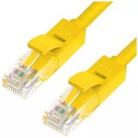 Кабель LAN для подключения интернета GCR cat5e RJ45 UTP 5м патч-корд patch cord шнур провод для роутер smart TV ПК желтый литой