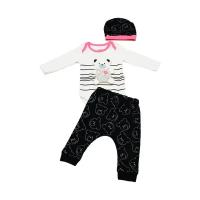 Комплект одежды Miniworld детский, шапка и брюки и боди, пояс на резинке, манжеты