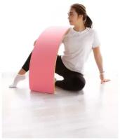 Балансировочная доска платформа для фитнеса, йоги, гимнастики, балансборд женский тренажер, розовый коврик (820*300*15)