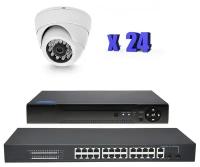 Комплект видеонаблюдения IP 2Мп PS-link KIT-A224IP-POE 24 камеры для помещения