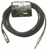 Invotone ACM1005FS/BK - Микрофонный кабель 6.3 джек стерео <-> XLR3F (мама), длина 5м (черный)