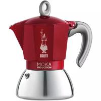 Кофеварка гейзерная Bialetti Moka Induction на 6 порций, красная