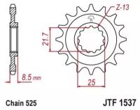 Звезда ведущая (передняя) JTF1537.15RB 525 с демпфером