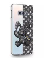 Прозрачный силиконовый чехол MustHaveCase для Samsung Galaxy S10E Bunny Серый для Самсунг Галакси С10Е Противоударный