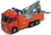 FT61085 Дорожная техника, кабина die-cast, инерционный механизм, свет, звук, оранжевый, 1:43 Funky toys