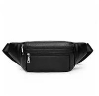 Мужская сумка через плечо черная / Бананка / сумка на пояс / унисекс / Поясная сумка / Спортивная