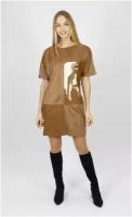 9628 Платье женское коричневый PERLE DONNA