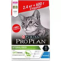 Сухой корм для стерилизованных взрослых кошек Pro Plan Sterilised OptiRenal, с кроликом 3 кг (600 г в подарок)
