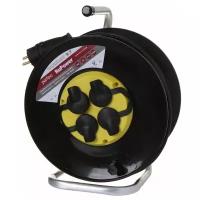 Удлинитель на катушке без заземления Perfeo RuPower 4 Sockets 40m Black PF_C3372