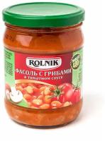 Фасоль с грибами в томатном соусе с растительным маслом Rolnik 2шт 0,45л/480гр