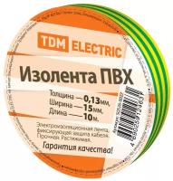 Изолента ПВХ 0,13*15мм Желто-Зеленая 10м TDM