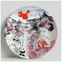 Декоративная тарелка Китай. Рисунок, 20 см