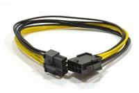 Удлинитель кабеля питания Cablexpert CC-PSU-84, PCI-Express 6+2pin M/ PCI-Express 8pin F, 30 см
