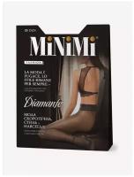 Тонкие колготки с кружевным поясом Minimi DIAMANTE 20, размер 4, цвет Черный