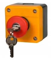 Пост кнопочный ENERGIO грибок с ключем красный