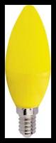 Лампа светодиодная ECOLA candle color 6,0W 220V E14 Yellow свеча Желтая матовая колба 103x37