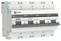 Выключатель автоматический модульный 4п D 125А 10кА ВА 47-100 PROxima EKF mcb47100-4-125D-pro, 1шт