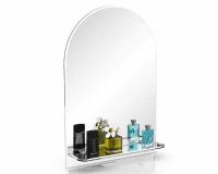 Зеркало 330ПМ белый, ШхВ 55х80 см, зеркало для ванной комнаты, с полкой