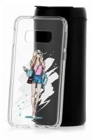 Чехол на Samsung S10e, Самсунг с10е Kruche Print Fashion Girl, противоударный силиконовый бампер с рисунком, пластиковая накладка с защитой камеры