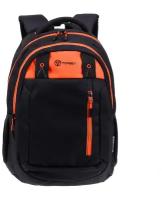 Школьный рюкзак TORBER CLASS X T5220-22-BLK-RED, черный с оранжевой вставкой, полиэстер, 45х32х16 см, 17 л