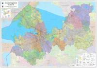 Настенная карта Ленинградской области 140 х 210 см (на самоклеющейся плёнке)