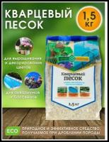 Песок кварцевый Долина Плодородия, фр. 0.1 - 0,3 мм, 1,5 кг (для декорации растений, флорариумов, суккулентов, кактусов, бассейнов и аквариумов)