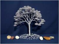Дерево счастья, сувенир из проволоки ручной работы №138
