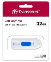 USB флешка Transcend 32Gb JetFlash 790W white USB 3.1 Gen 1 (90/25 Mb/s)