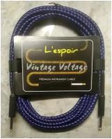 Кабель гитарный Vintage Voltage 6м чёрно-синий