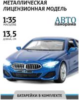Машинка металлическая инерционная ТМ Автопанорама, BMW M850i Coupé, М1:35, свет, звук, синий, JB1251499