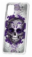 Чехол для Samsung Galaxy A51 Kruche Print Sugar skull, пластиковая накладка, силиконовый бампер с защитой камеры, защитный прозрачный кейс с рисунком