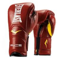 Боксерские перчатки Everlast тренировочные на липучке Elite Pro красные 14 унций