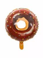 Воздушный шар фольгированный Riota круглый, Пончик в глазури шоколадной, 46 см