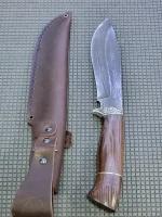 Нож туристический разделочный, для рыбалки и охоты из Дамасской Стали в чехле ножнах ( высш. ручная ковка) модель 2