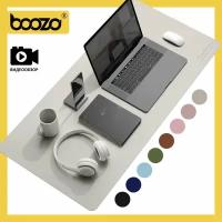 Коврик для мышки большой BOOZO Desk mate s, кожаный коврик для мыши, коврик для мышки компьютерный, серый
