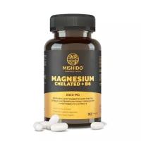Магний хелат, магнезиум + витамин B6 Б6, 90 капсул Magnesium Biocaps MISHIDO БАД Комплекс витаминов для сердца, нервной системы, от стресса, судорог