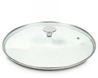 Крышка для сковороды и кастрюли стеклянная, d=28 см, с ручкой из нержавеющей стали (для духового шкафа)