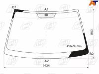 Стекло Лобовое Hyundai: Elantra (Xd) 00-06 (1439X888) Зеленое, Синяя Полоса FYG арт. 4122AGNBL