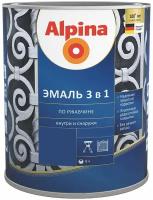 ALPINA Эмаль алкидно-уретановая по ржавчине 3 в 1, База 1 (2,5л)