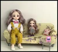Кукла для девочки, кукла шарнирная BJD, 30 см, в подарок кукла-брелок подружка, горчичный меланж