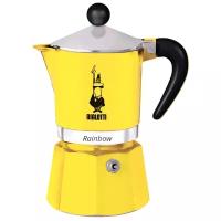 Гейзерная кофеварка Bialetti Rainbow Yellow / Биалетти Рэйнбоу Йелоу / на 3 порции, 130 мл