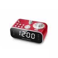 Радио-будильник ретро Muse M-18 CRD, часы, будильник, красный